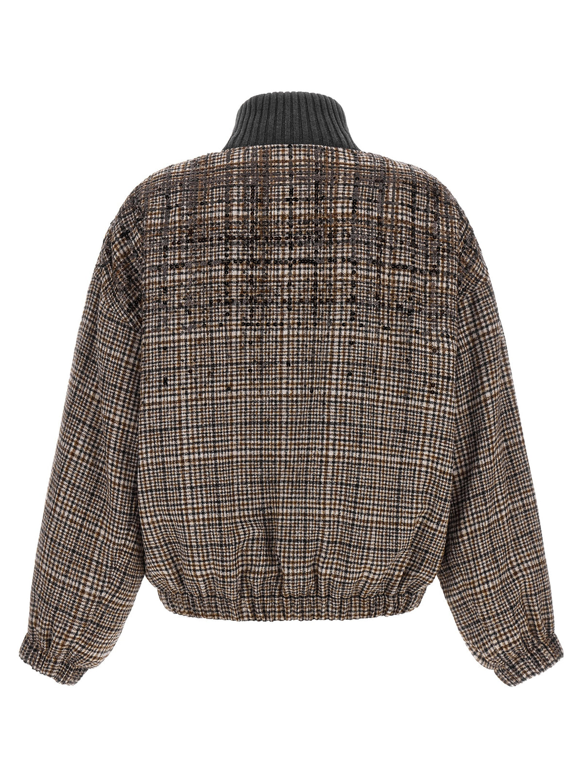 Blouson aviateur Brunello Cucinelli marron en alpaga et cuir