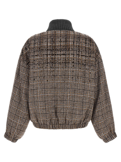 Brunello Cucinelli Brown Alpaca Leather Bomber