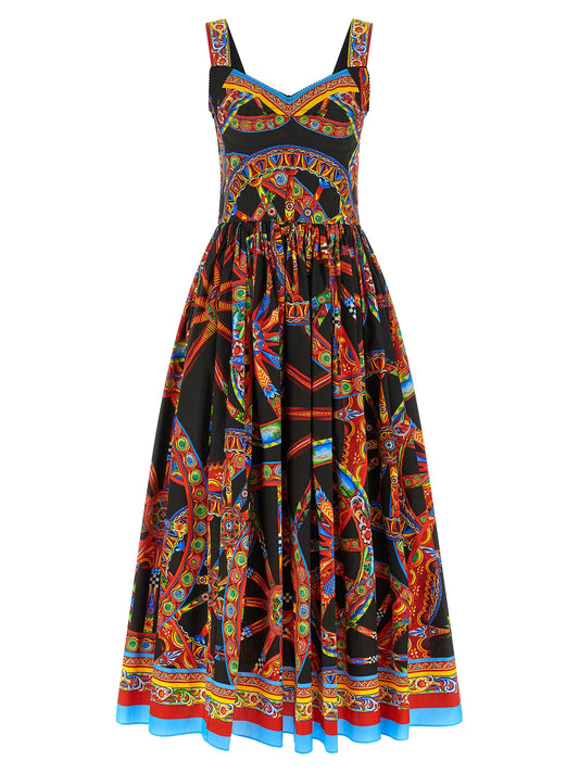 Robe longue Dolce & Gabbana en coton multicolore