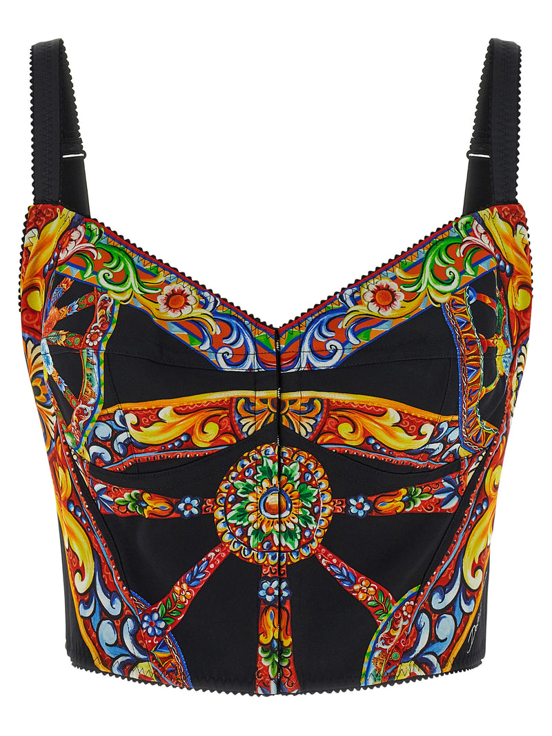 Débardeurs en soie multicolores Dolce & Gabbana