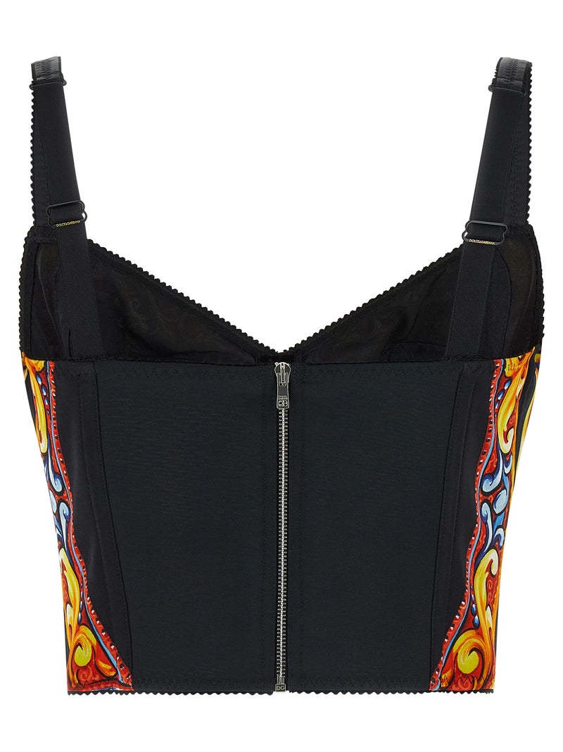 Débardeurs en soie multicolores Dolce & Gabbana