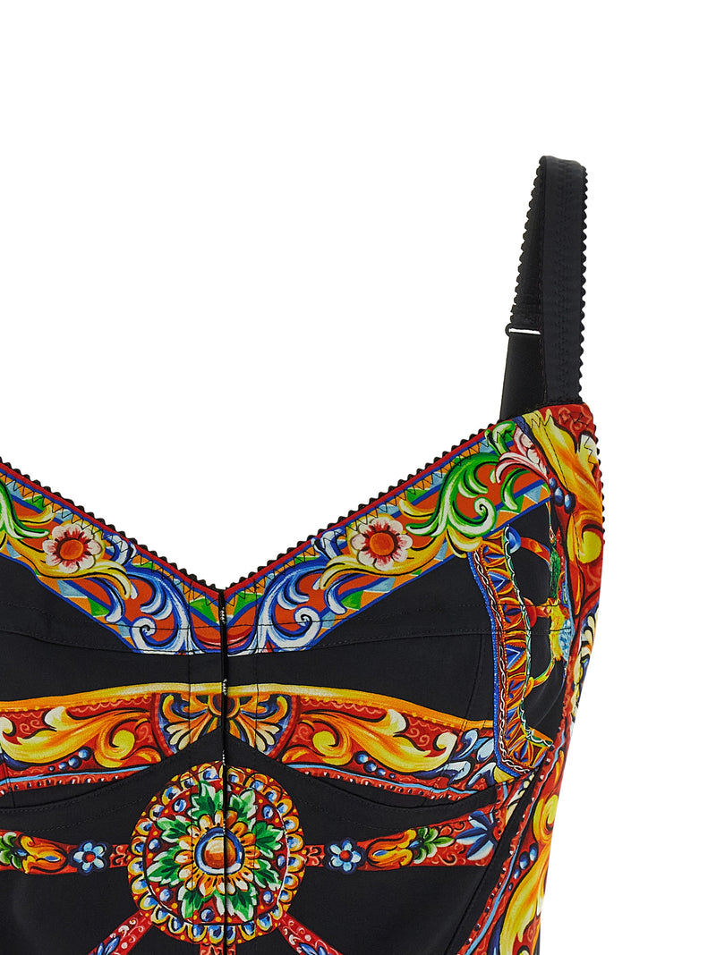 Débardeurs en soie multicolores Dolce & Gabbana