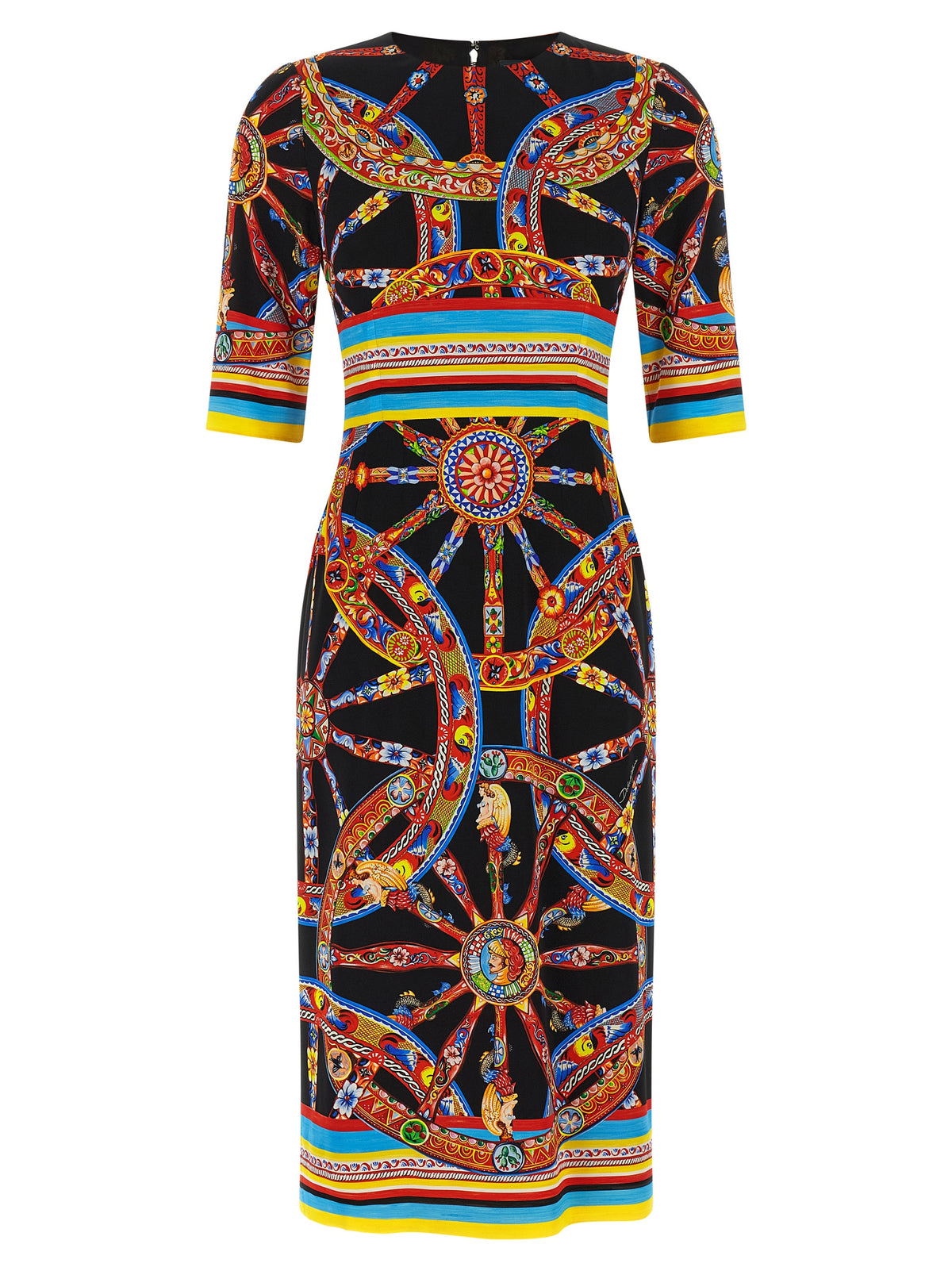 Robe mi-longue en soie multicolore Dolce & Gabbana