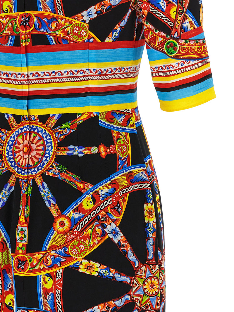 Robe mi-longue en soie multicolore Dolce & Gabbana