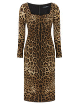 Robe midi Dolce & Gabbana marron en viscose