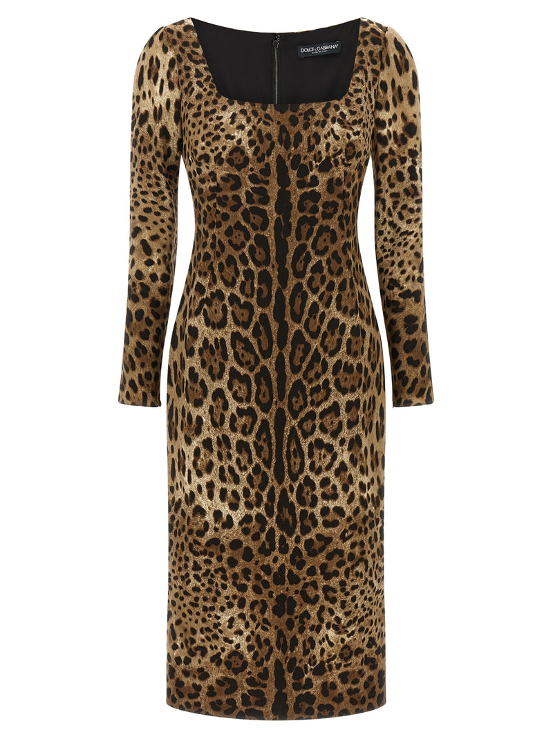 Robe midi Dolce & Gabbana marron en viscose