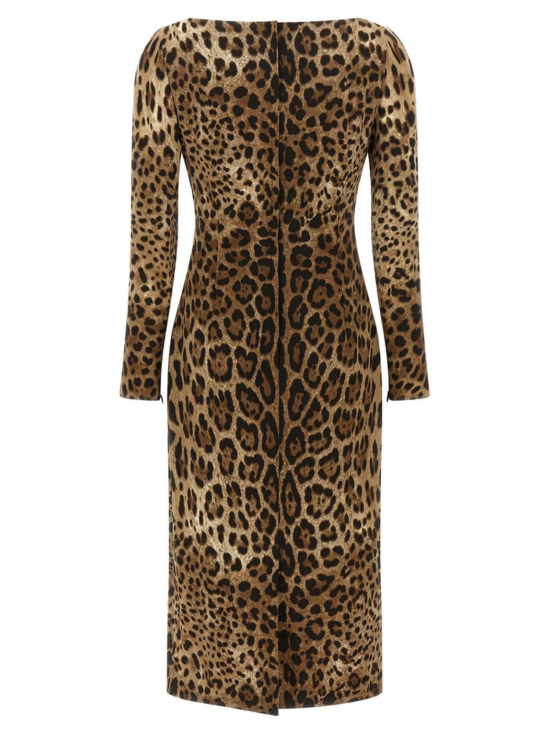 Robe midi Dolce & Gabbana marron en viscose