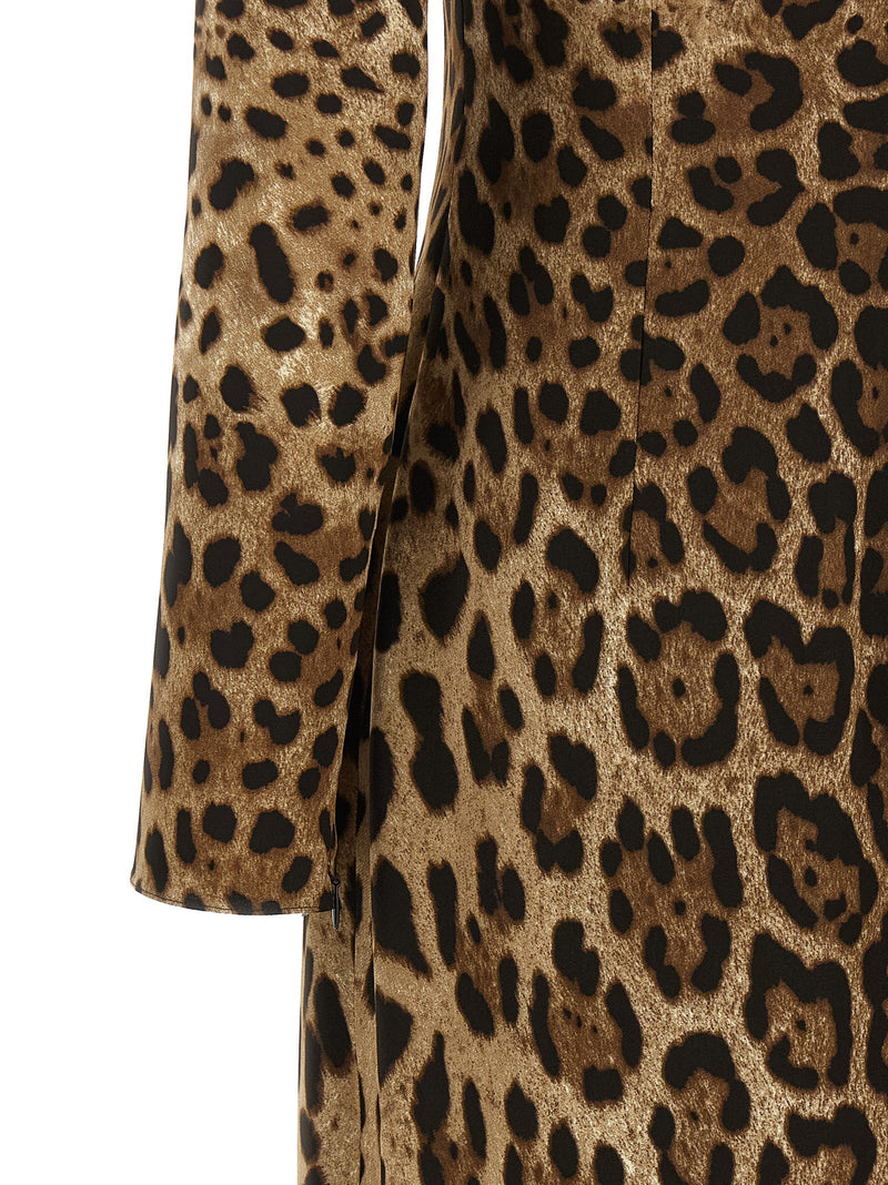 Robe midi Dolce & Gabbana marron en viscose