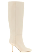 Bottes cuissardes en cuir d'agneau blanc Stuart Weitzman