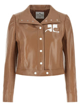 Veste Courrèges en coton marron longueur cheville