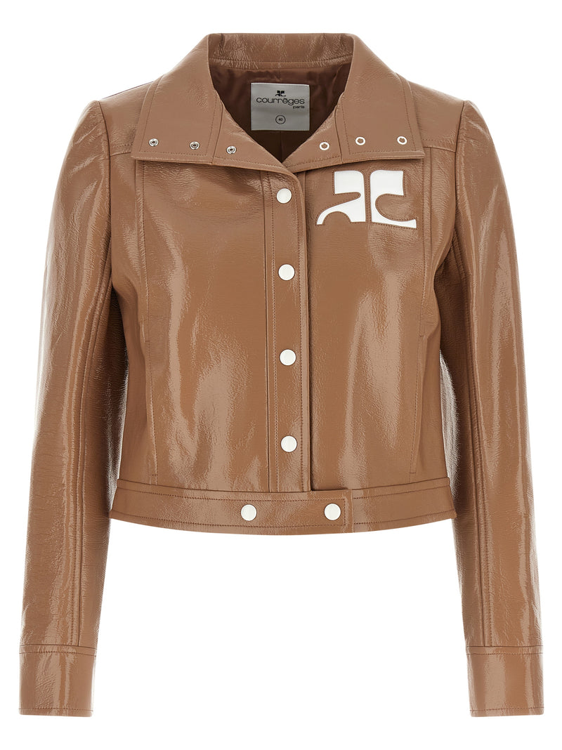 Veste Courrèges en coton marron longueur cheville