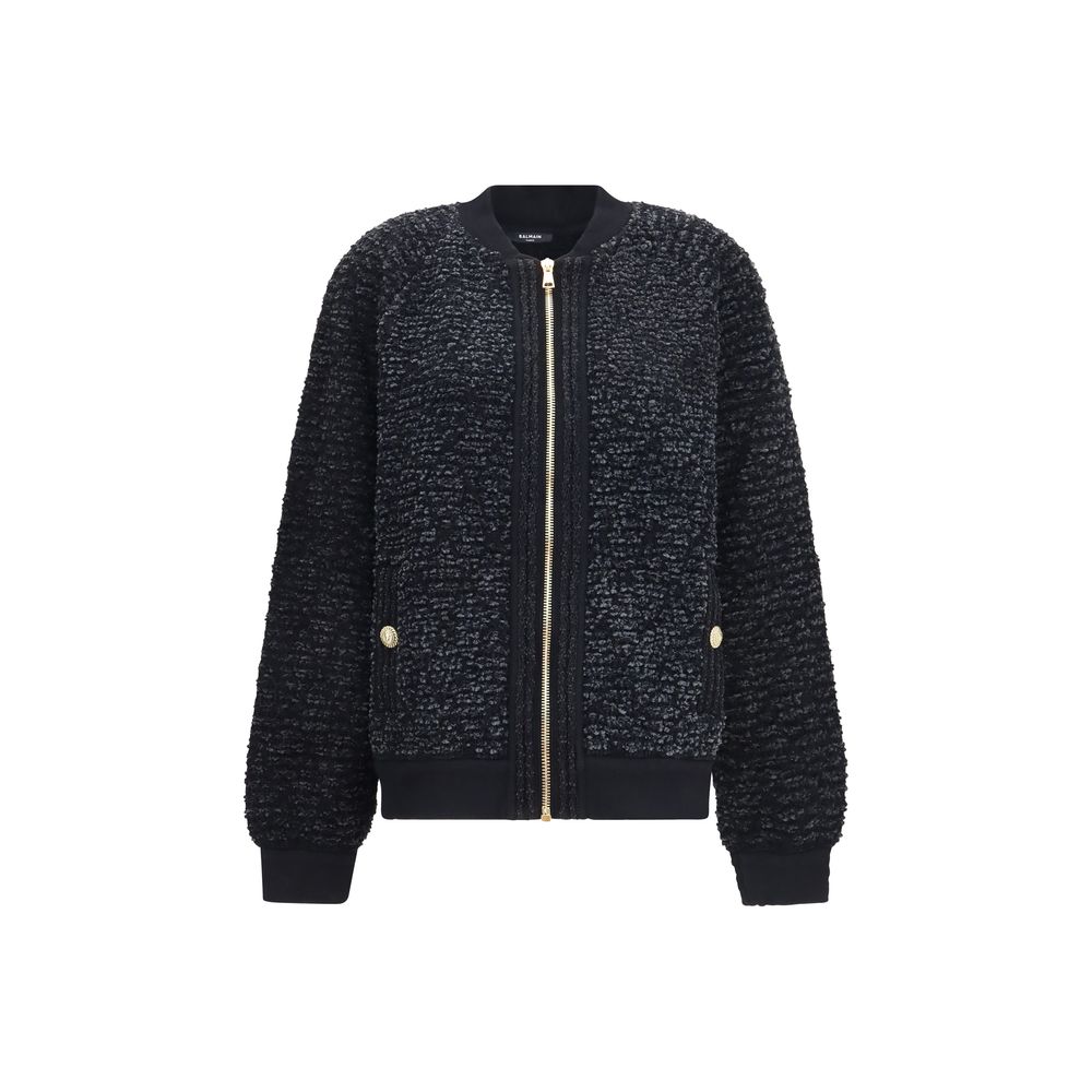 Bomber Balmain Noir en Viscose