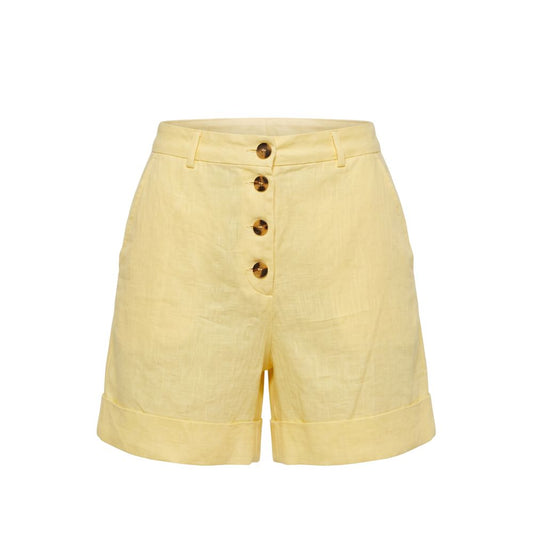 Shorts femme en lin jaune Trussardi Jeans