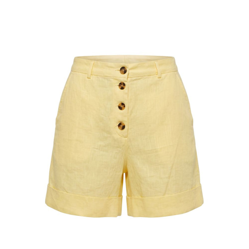 Shorts femme en lin jaune Trussardi Jeans