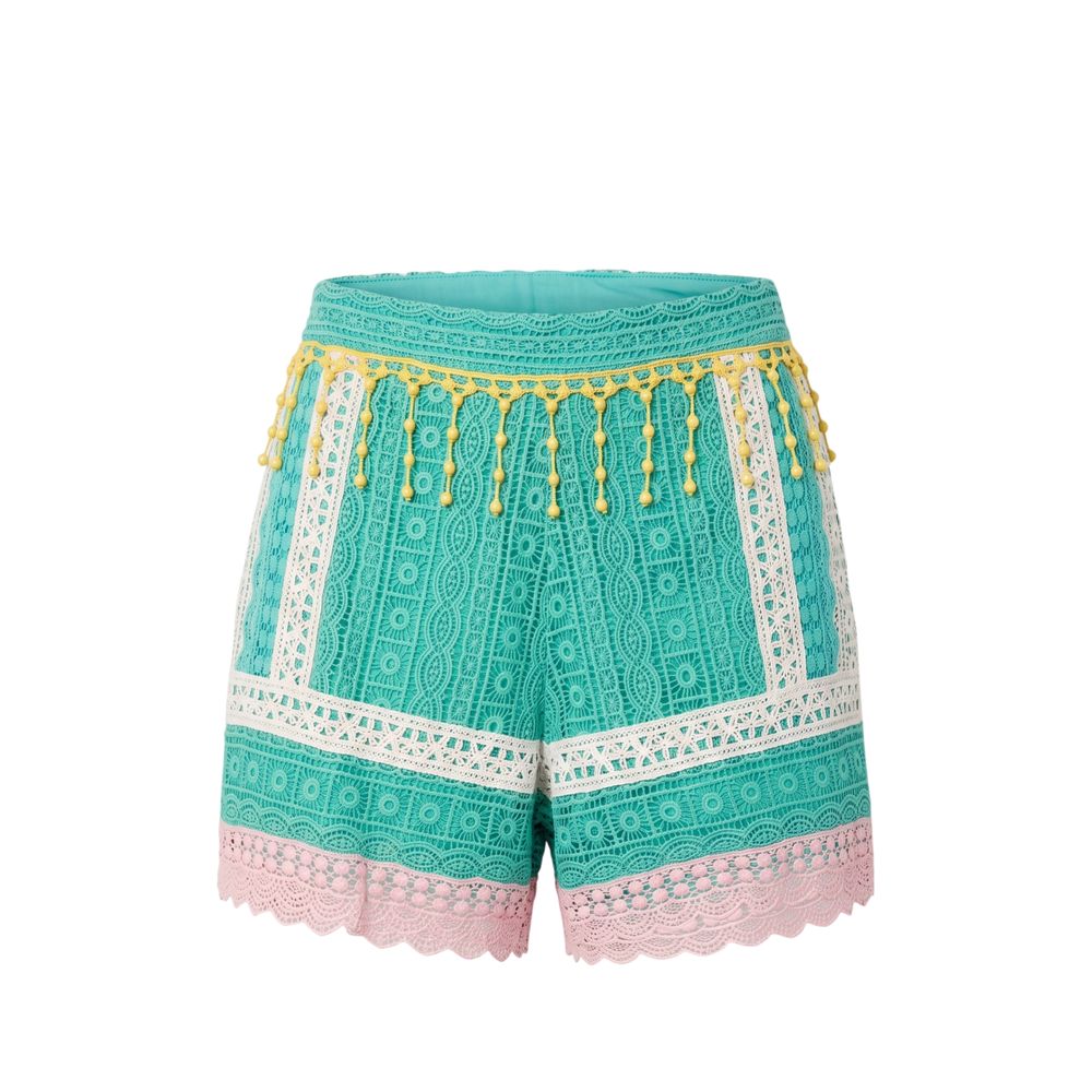 Short en jean vert 100% coton pour femme Trussardi