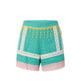 Short en jean vert 100% coton pour femme Trussardi