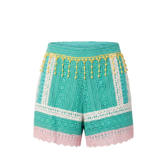 Short en jean vert 100% coton pour femme Trussardi