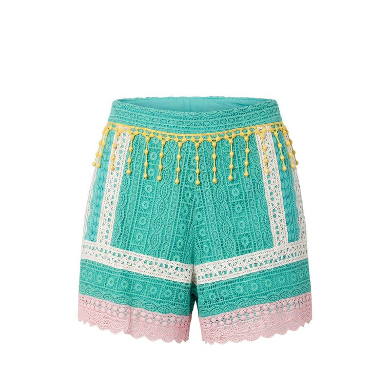Short en jean vert 100% coton pour femme Trussardi