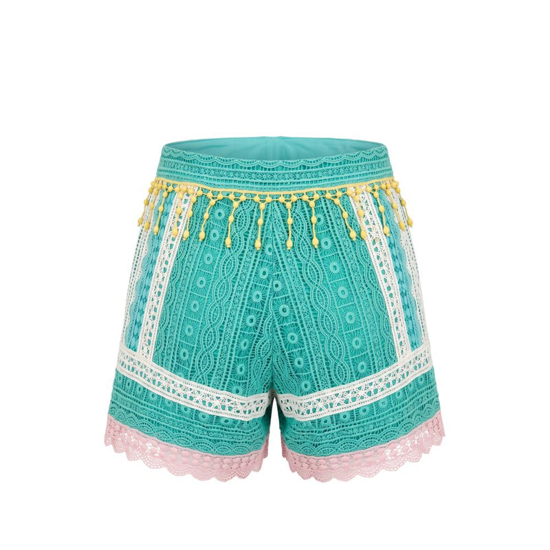 Short en jean vert 100% coton pour femme Trussardi