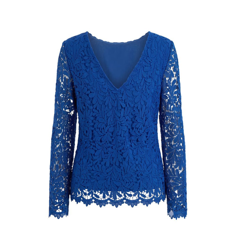 Chemise femme en polyester bleu Trussardi Jeans
