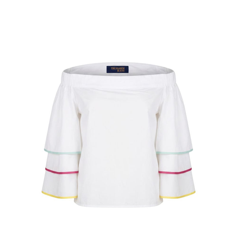 Chemise femme Trussardi Jeans en coton blanc