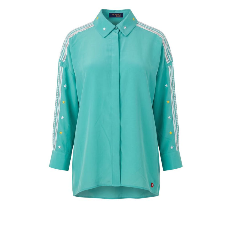 Chemise Trussardi Jeans en polyester vert pour femme