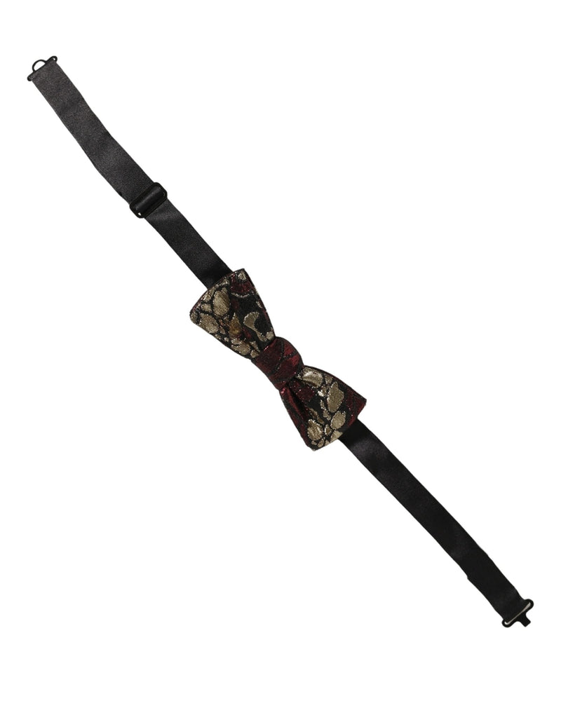 Dolce & Gabbana Multicolor Floral Jacquard Adjustable Neck Papillon Bow Tie