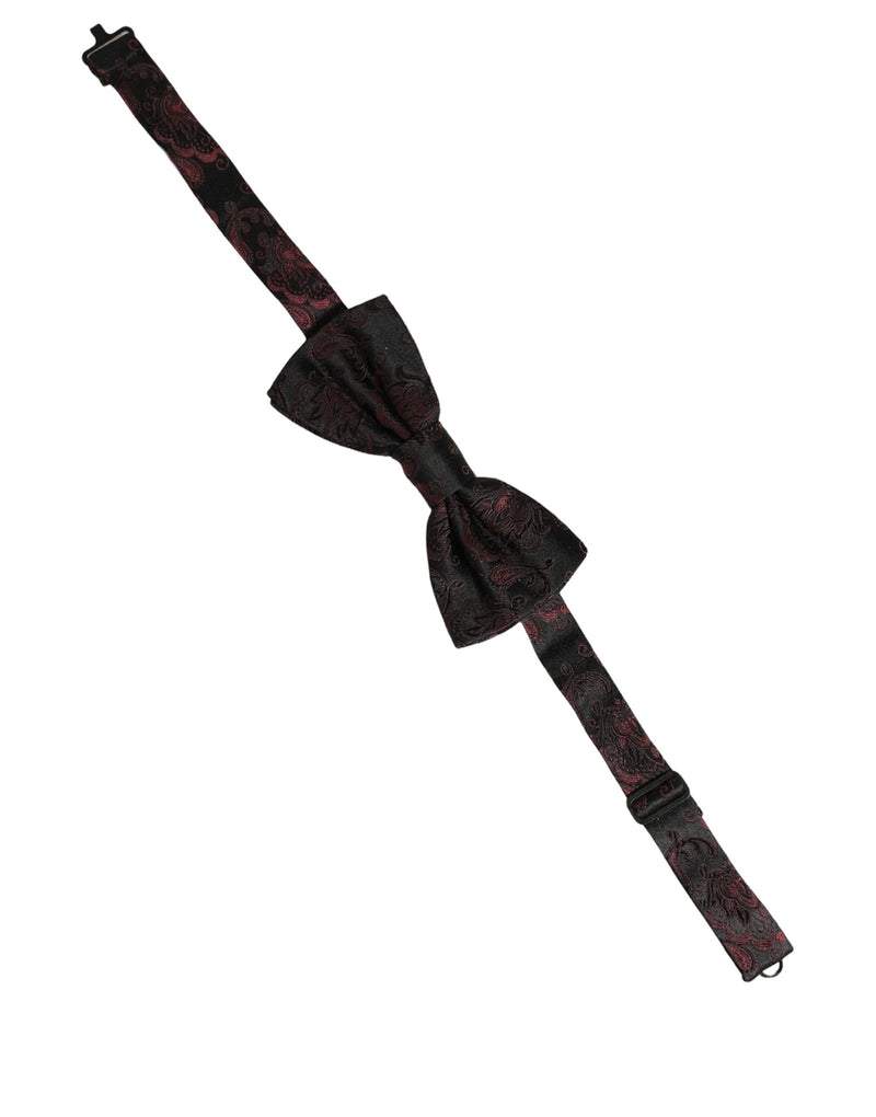 Nœud papillon ajustable en soie à motif cachemire bordeaux Dolce & Gabbana