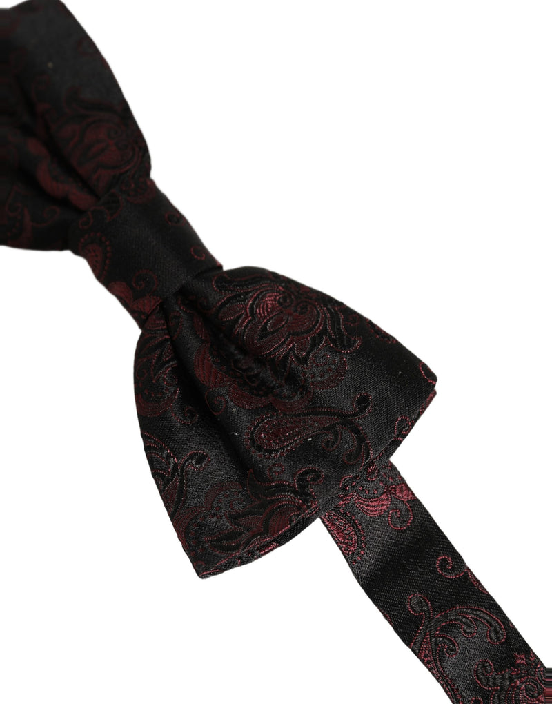 Nœud papillon ajustable en soie à motif cachemire bordeaux Dolce & Gabbana