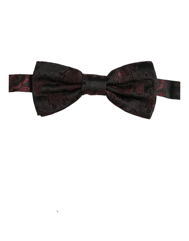 Nœud papillon ajustable en soie à motif cachemire bordeaux Dolce & Gabbana