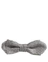 Nœud papillon Dolce & Gabbana pour homme, argent, noir, à pois, réglable