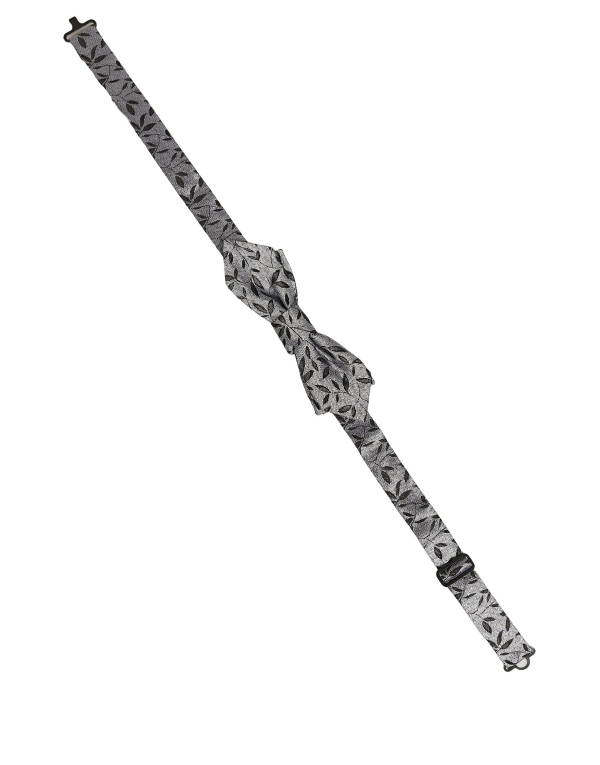 Nœud papillon Dolce & Gabbana en soie grise abstraite, ajustable