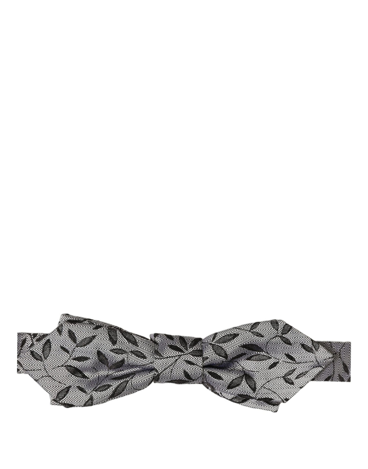 Nœud papillon Dolce & Gabbana en soie grise abstraite, ajustable