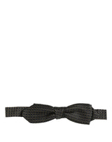 Dolce & Gabbana Homme Nœud Papillon Réglable en Soie Noire à Pois