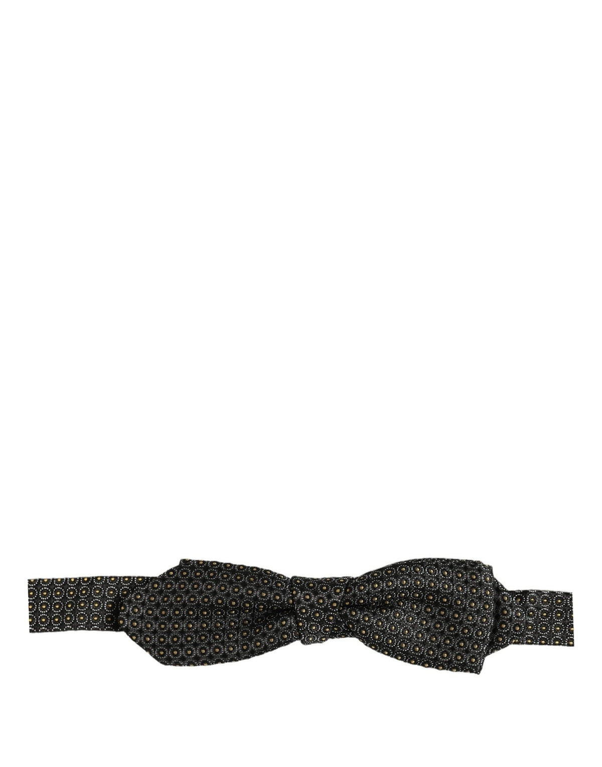 Dolce & Gabbana Homme Nœud Papillon Réglable en Soie Noire à Pois