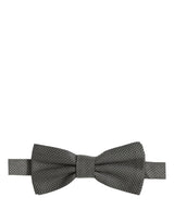Nœud papillon à motifs, réglable, en soie grise Dolce & Gabbana pour homme