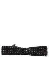 Dolce & Gabbana Black White Polka Dot Adjustable Neck Papillon Bow Tie