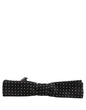Dolce & Gabbana Black White Polka Dot Adjustable Neck Papillon Bow Tie