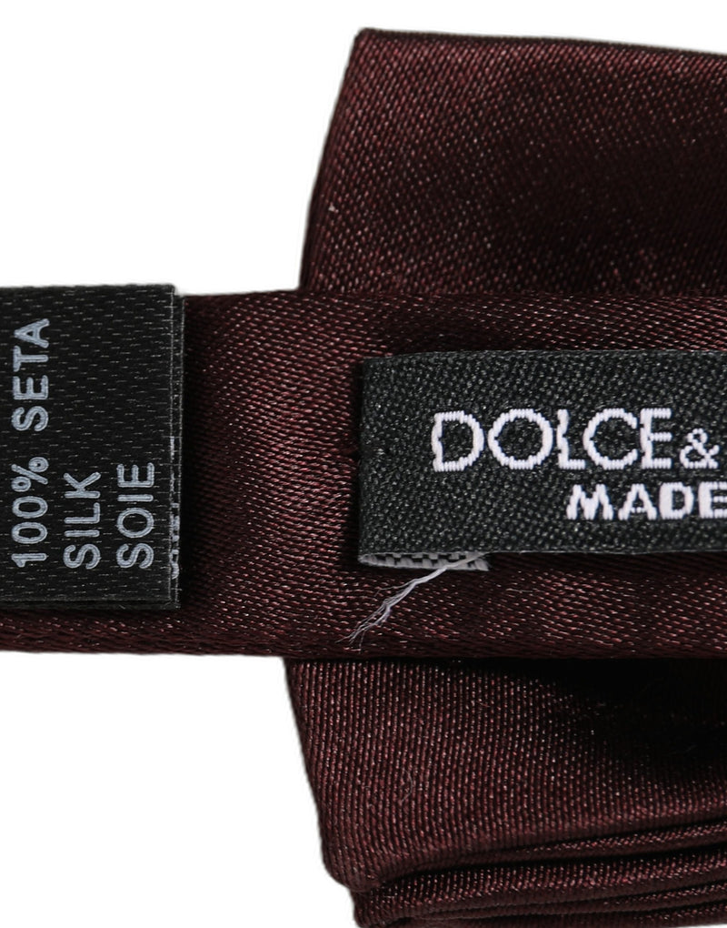 Dolce & Gabbana Homme Papillon Ajustable Marron 100% Soie