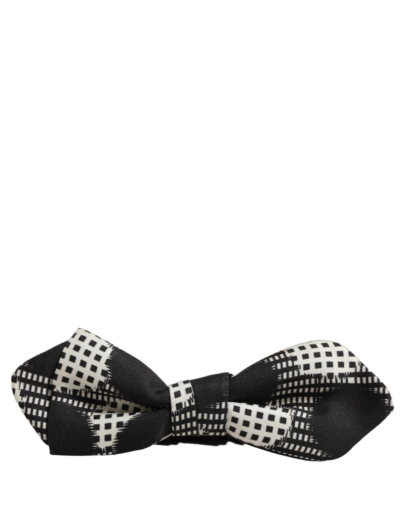 Nœud Papillon Réglable à Carreaux Noir et Blanc Dolce & Gabbana