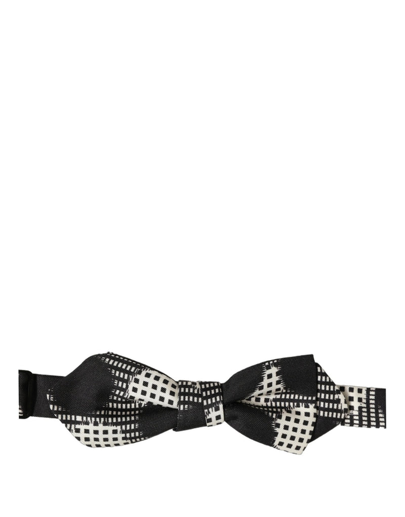 Nœud Papillon Réglable à Carreaux Noir et Blanc Dolce & Gabbana