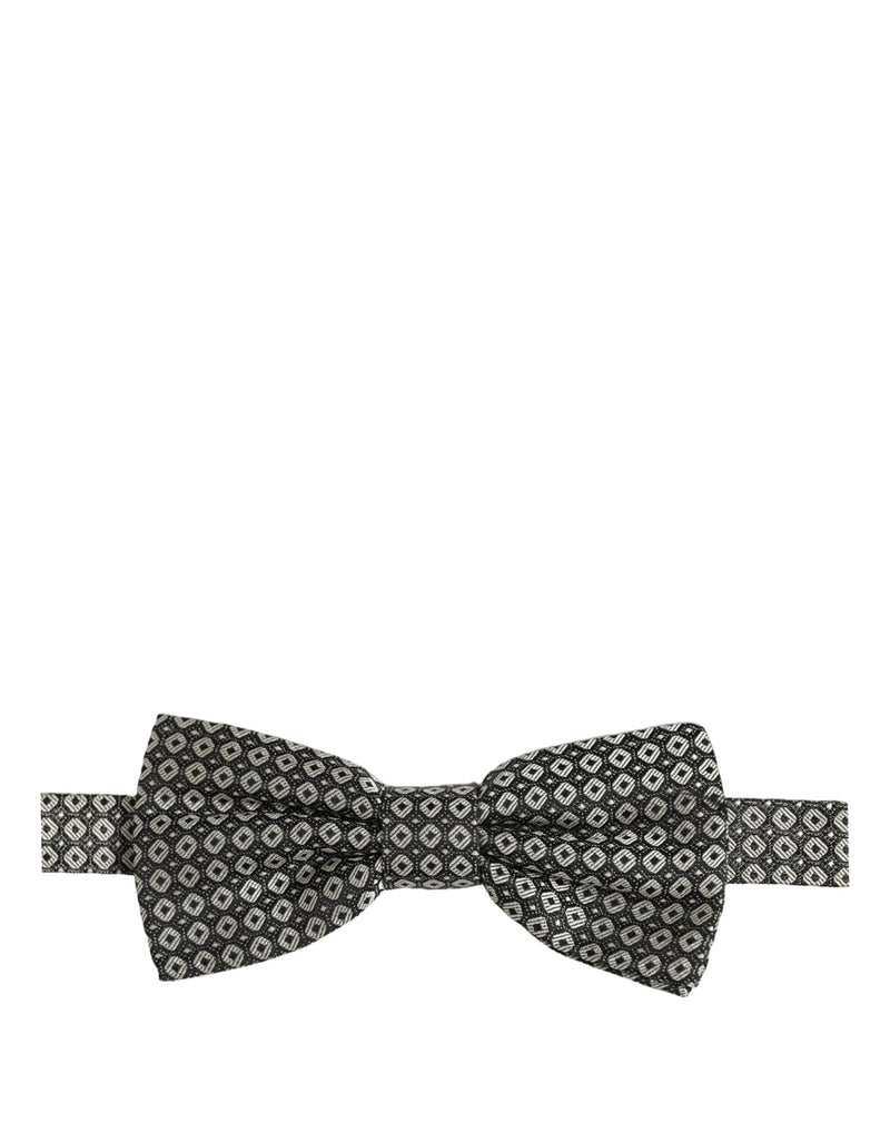 Nœud papillon à motifs, réglable, en soie grise Dolce & Gabbana pour homme