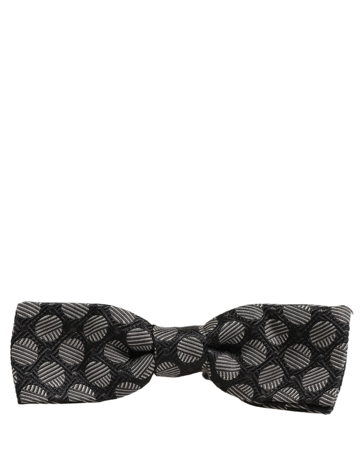 Dolce & Gabbana Papillon ajustable en soie à motif géométrique noir et blanc
