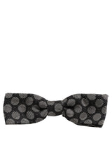 Dolce & Gabbana Papillon ajustable en soie à motif géométrique noir et blanc