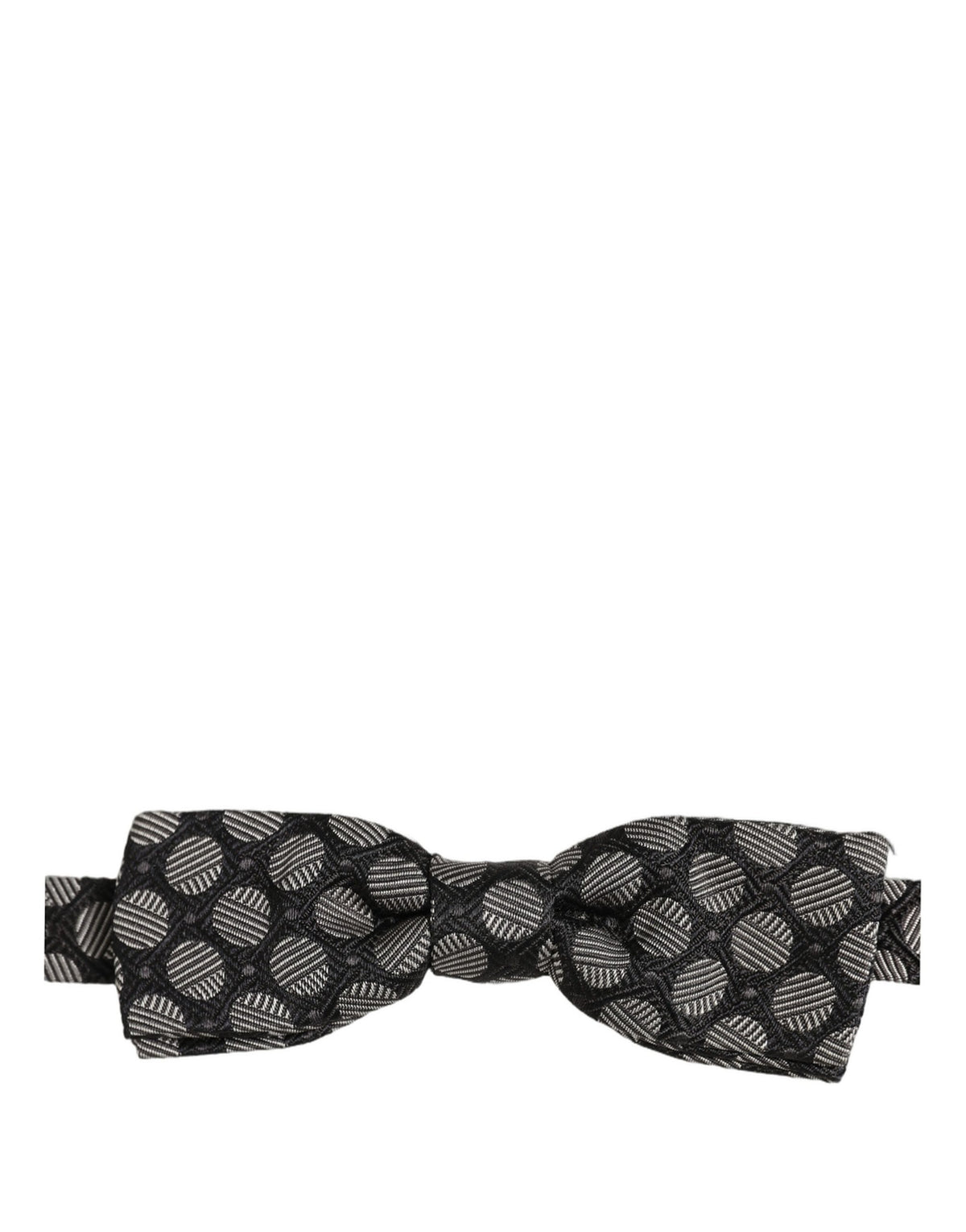 Dolce & Gabbana Papillon ajustable en soie à motif géométrique noir et blanc