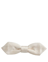 Nœud papillon Dolce & Gabbana pour homme, blanc, 100 % soie, tour de cou réglable