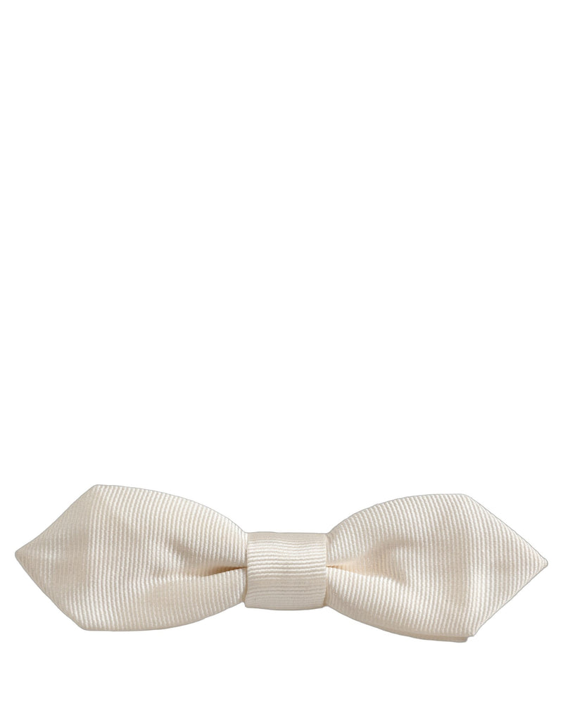 Nœud papillon Dolce & Gabbana pour homme, blanc, 100 % soie, tour de cou réglable