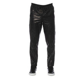 Pantalon homme en cuir d'agneau noir Trussardi