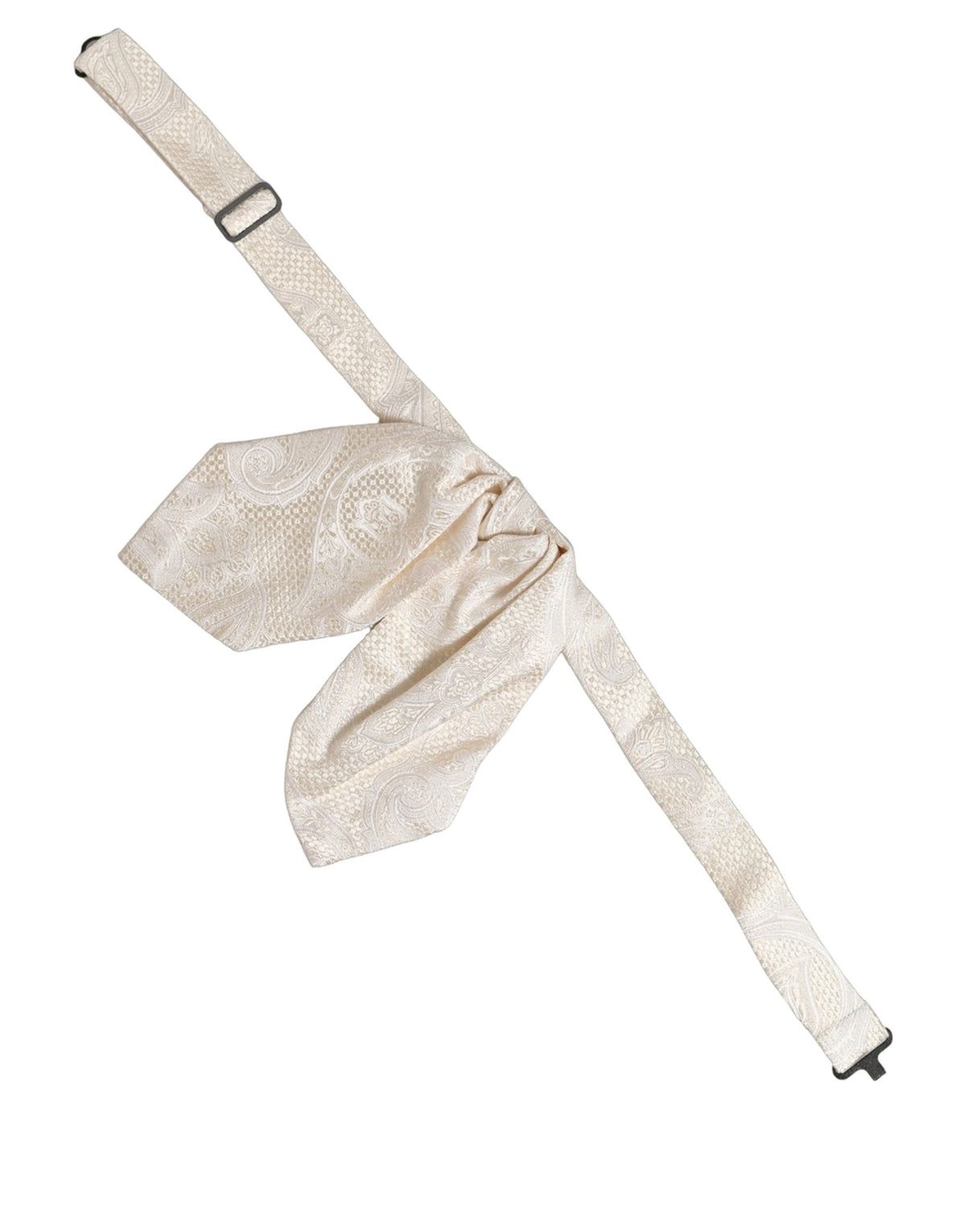 Nœud Papillon Réglable en Soie Ivoire à Motif Cachemire Dolce & Gabbana pour Homme