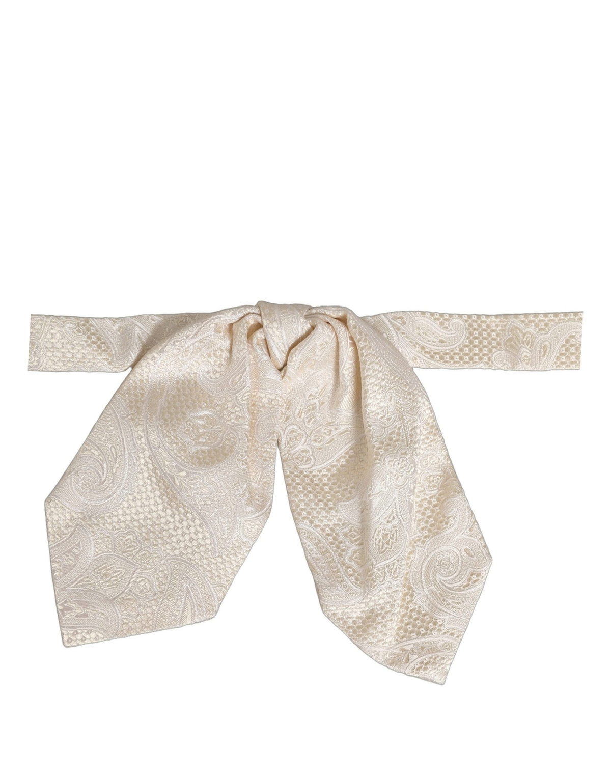 Nœud Papillon Réglable en Soie Ivoire à Motif Cachemire Dolce & Gabbana pour Homme